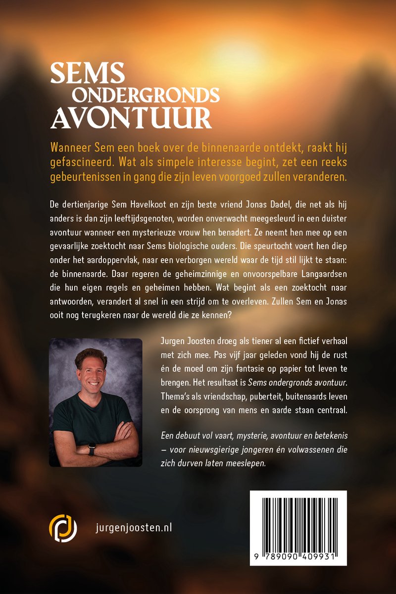 Couverture de livre avec Jürgen Joosten, texte 'SEMS ONDERGRONDS AVONTUUR'.