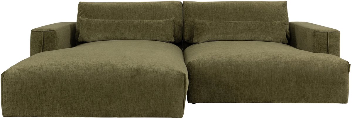 Luxe Hoekbank Links – Kaki Groene Chenille Stof – Moderne Comfortabele Designbank met Afneembare Hoezen – Duurzaam Europees Vakmanschap – Grote Hoekbank voor Gezellige Woonkamers Medahomestore
