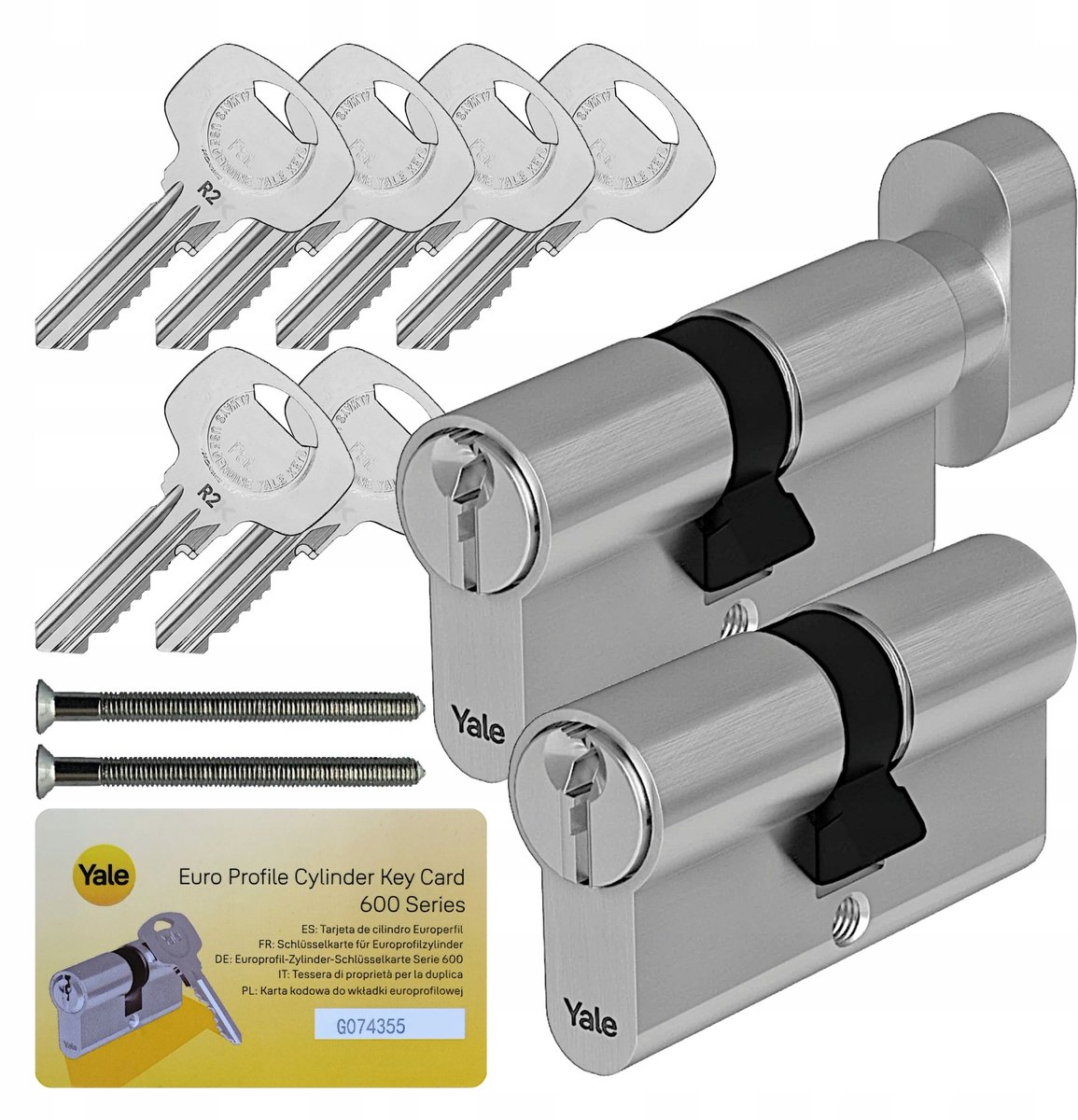 Yale Y600 Cilinderslot Set 40/55 + 40/55G Satijn met noodfunctie