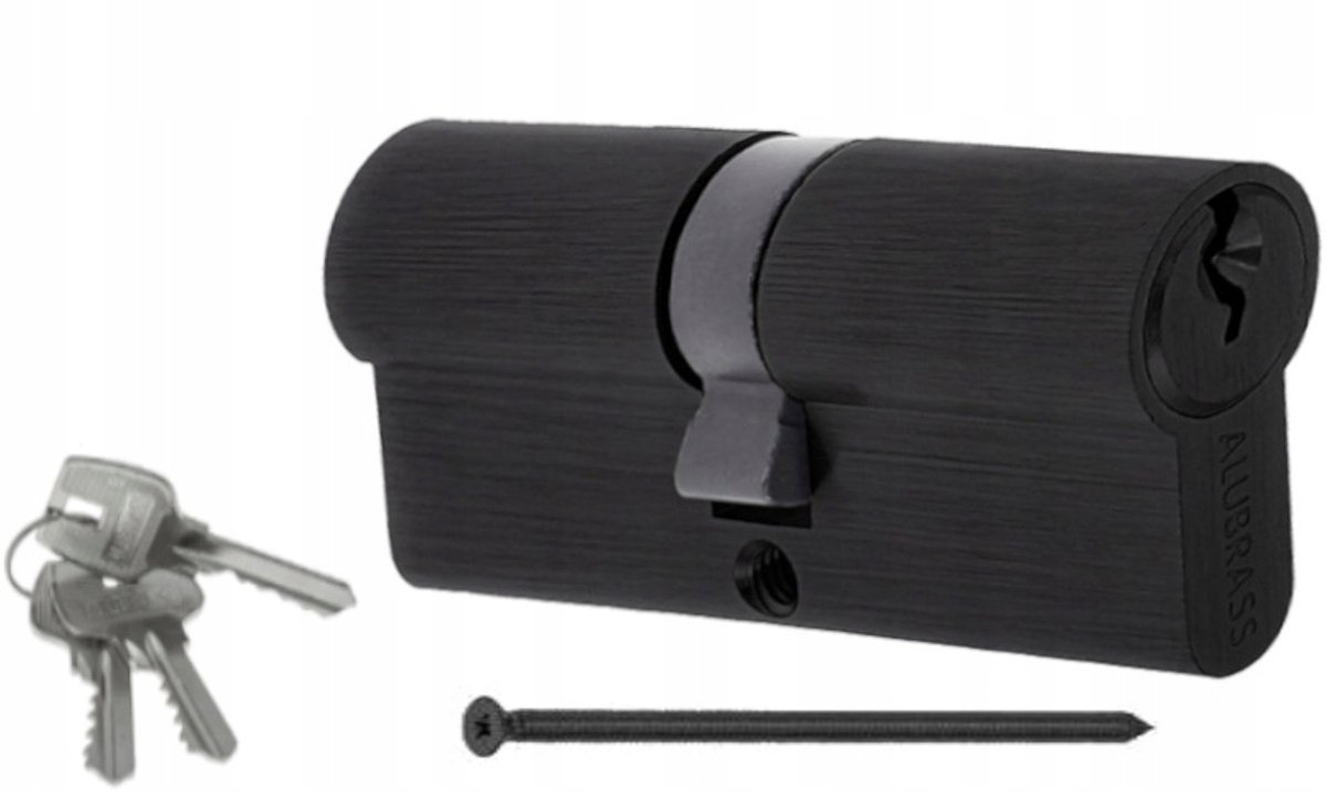 Zwarte Cilinder 26/26mm Deur Grendel met 3 Sleutels