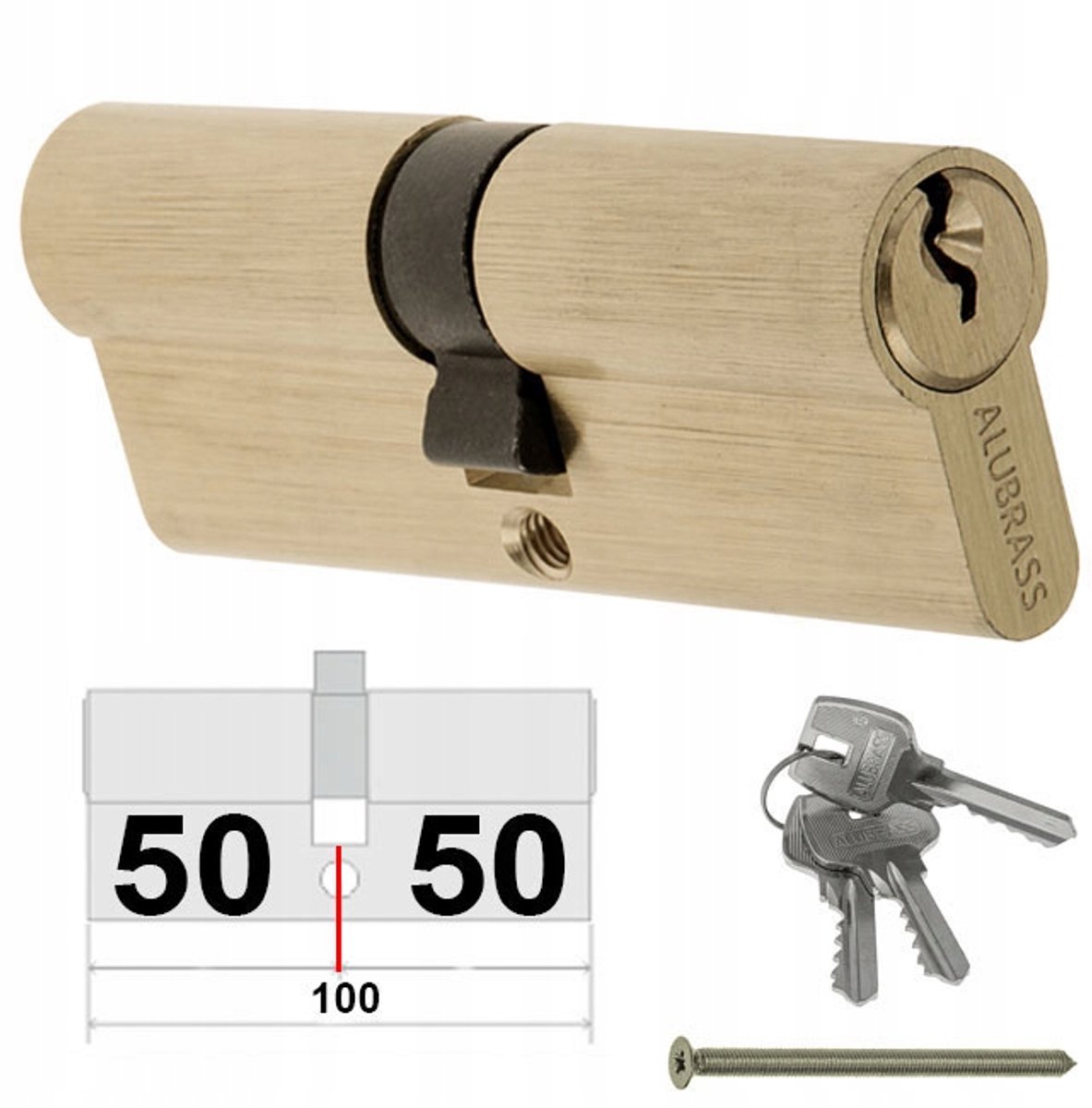 Alubrass Cilinderslot 50/50 Messing Satijn - Veilig en Duurzaam