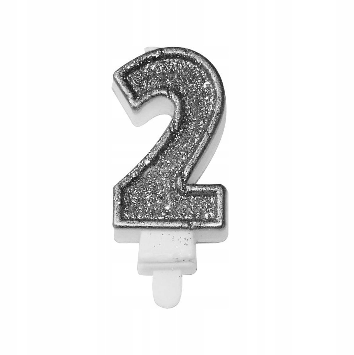 Zilveren Premium Kaars Cijfer 2 - 7.3cm