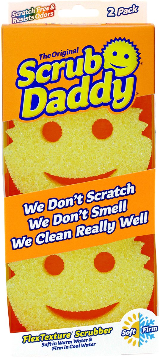 Scrub Daddy Original Schoonmaakspons - Geel – 2 stuks