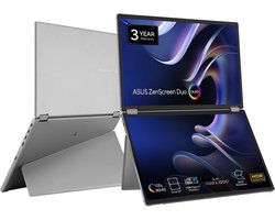 ASUS ZenScreen Duo OLED MQ149CD - 360° Foldable Portable Monitor - OLED - Dual USB Type-C mini-HDMI - Dual 14 Inch