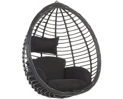 TOLLO - Hangstoel - Zwart - PE rotan