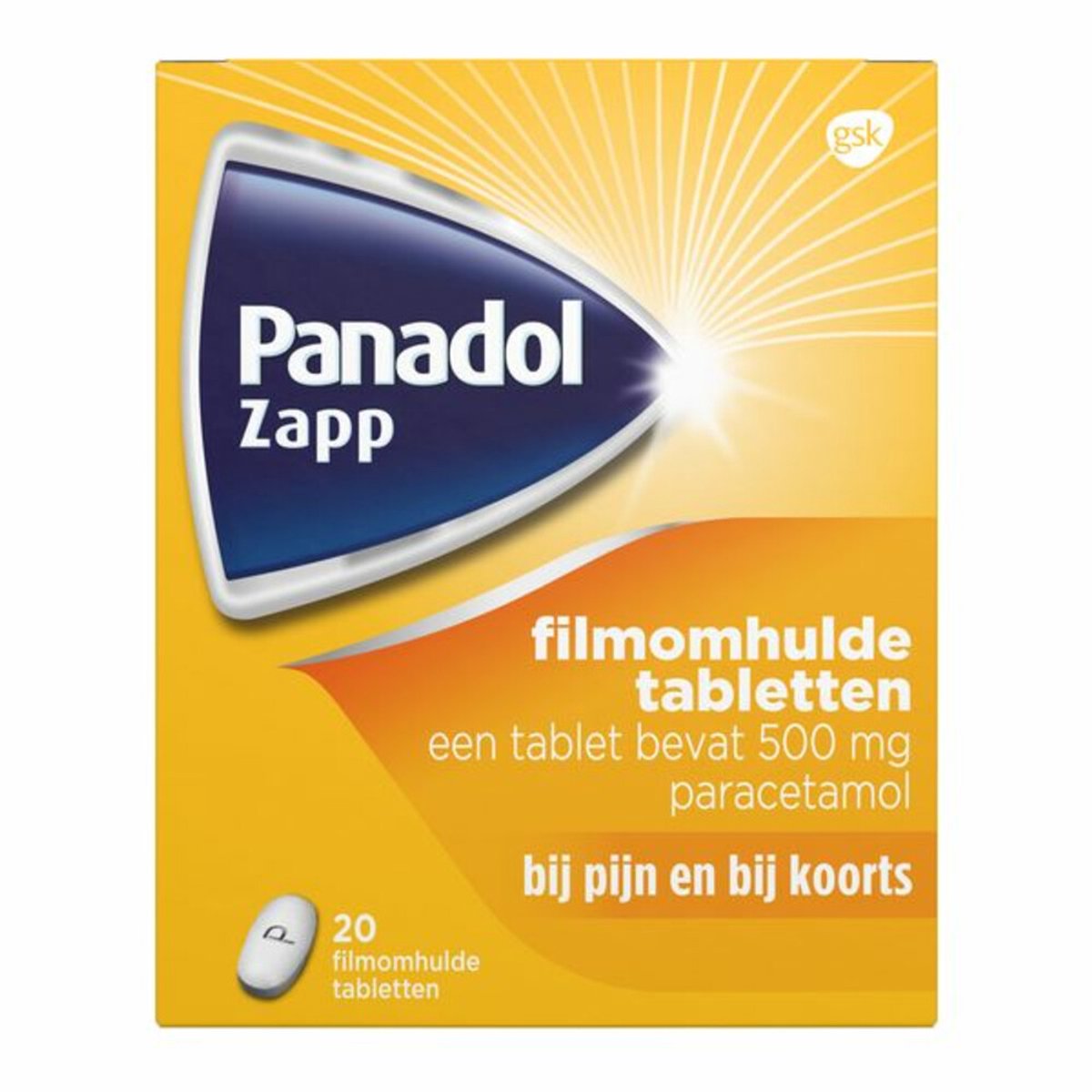 Panadol Zapp 500mg - 2 x 20 tabletten