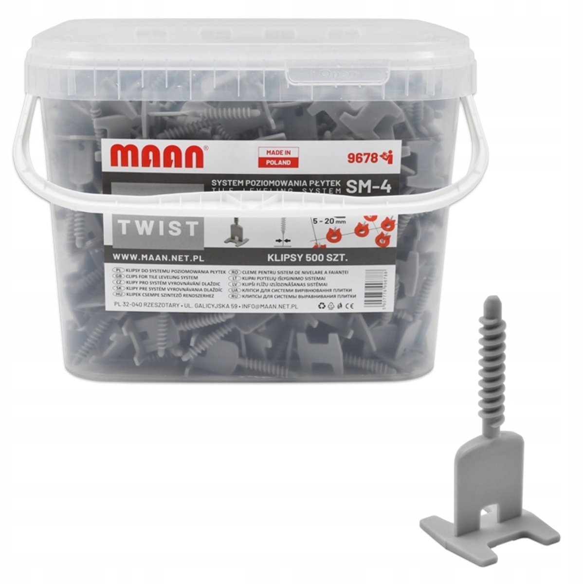 SM-4 EXPERT TWIST Tegel-egalisatiesysteemclips 2 mm voeg 500 st