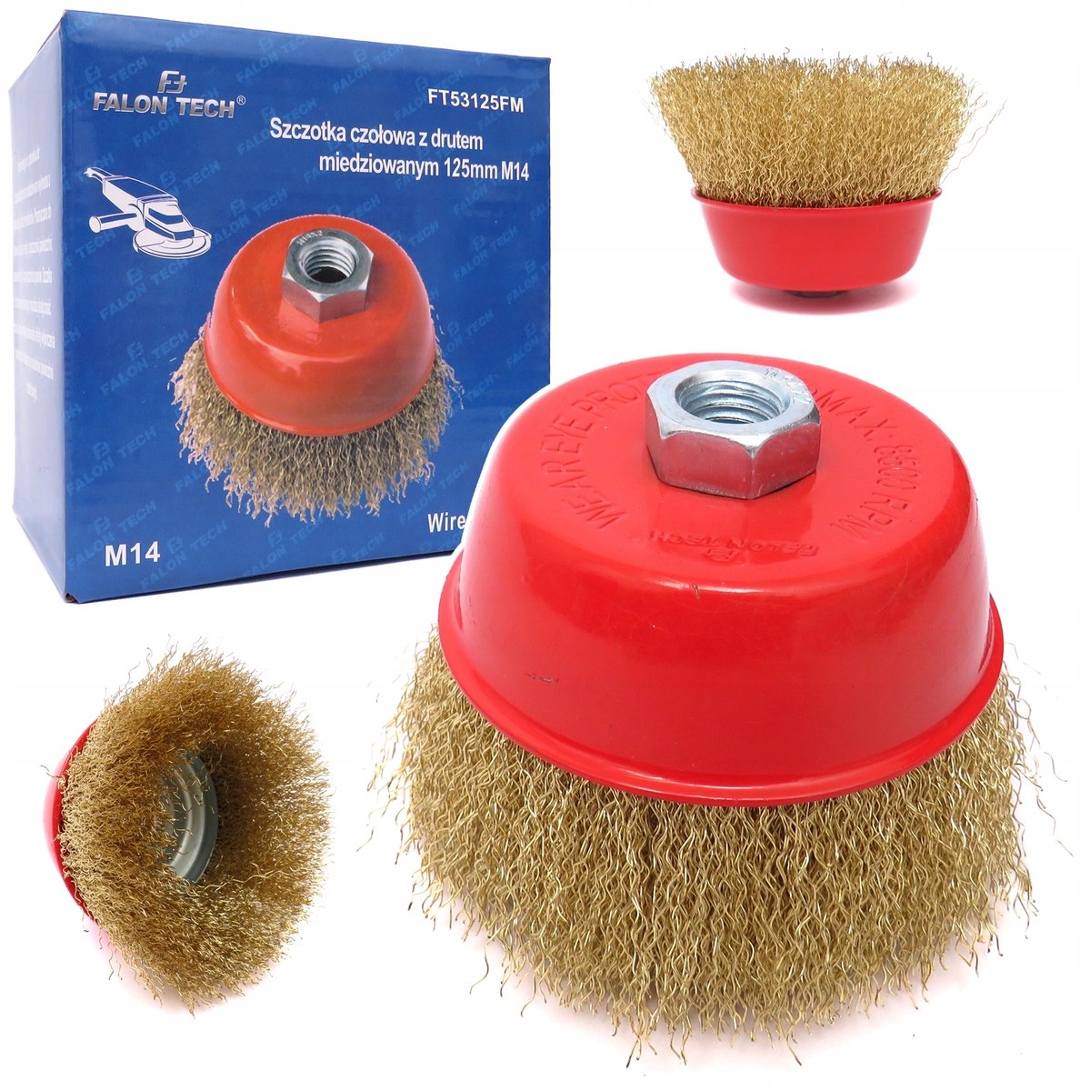 Falon-Tech Metaaldraadborstel M14 125mm Gehamerd - Roest & Verwijderen