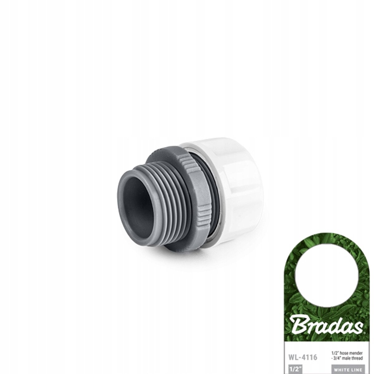 Slangkoppeling 1/2" naar GZ 3/4" - Wit
