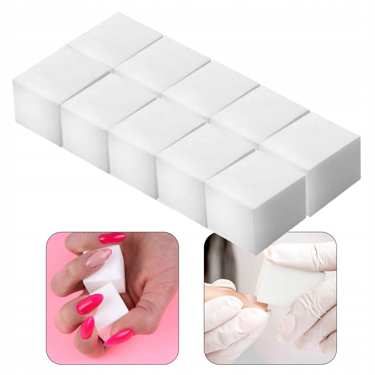 30x Polijstblok Nagels 100/100 Grit - Wit