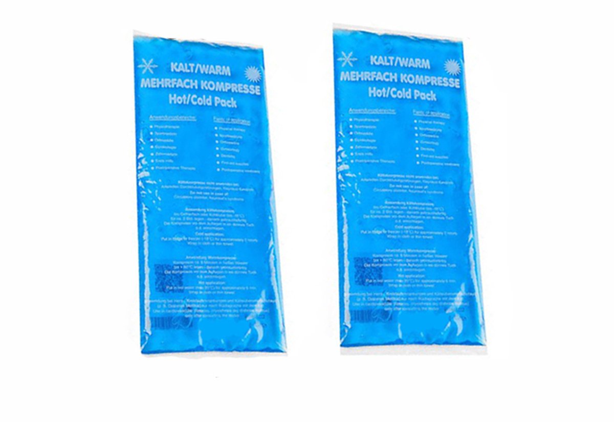 Rojafit - Hot/Cold pack - 9 x 16 cm.- KLEIN - Herbruikbaar - Flexibel coolpack / icepack / gelpack - Voordeelset a 2 Stuks!!