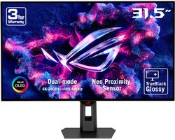 ASUS ROG Strix OLED XG32UCWMG - 4K UHD WOLED Gaming Monitor - 4K 240Hz, FHD 480Hz Dual Mode - USB-C 15W Power Delivery - 0.03ms - G-Sync Compatible - 31.5 Inch