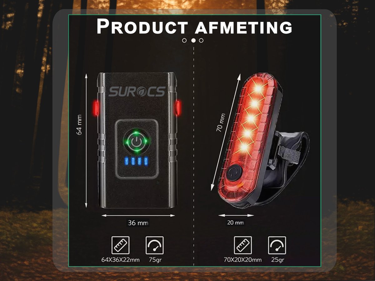 Fietsverlichting USB oplaadbaar - 1000 Lumen - Voorlicht & Achter verlichting - Fatbike verlichting - racefiets verlichting - Koplamp fiets thumbnail 4