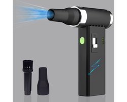 Compressed air Duster -Continuously Variable Speed 110000RPM Electric Air Duster,Rechargeable Cordless Air Blower for Keyboard, PC, Electric Devices Cleaning, Replace Canned Air Compressed Air Cans - zwart