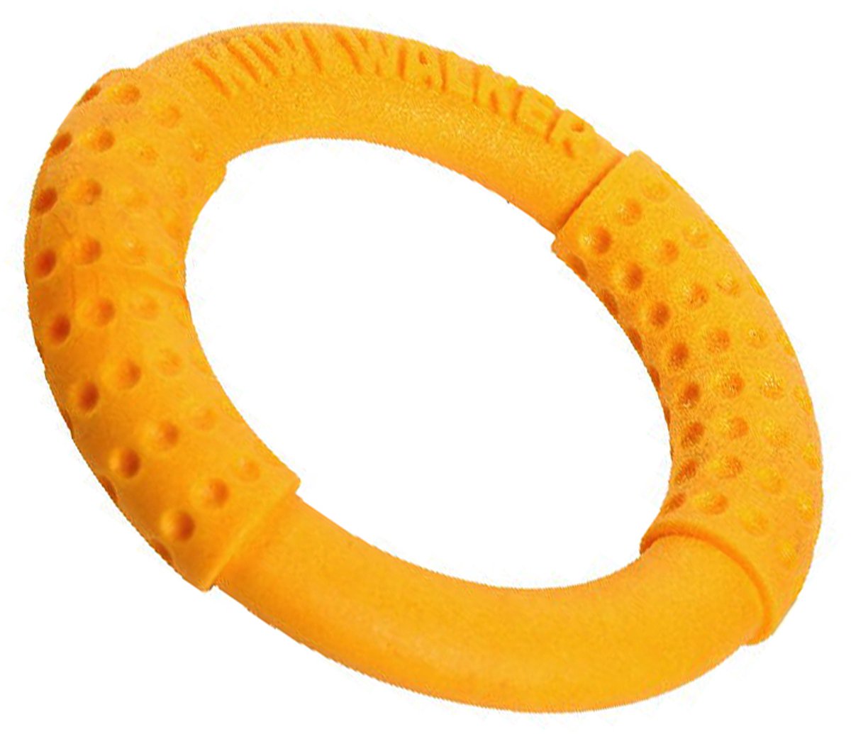 Kiwi Walker - Let's Play - Hondenspeelgoed - Ring -TPR - Oranje - 18cm drijvend, stuiterend , licht en sterk - veilig voor tanden en tandvlees