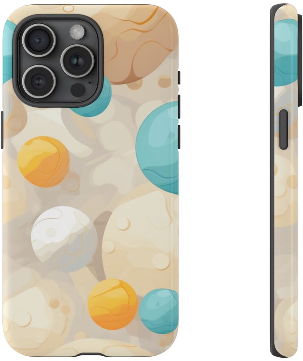 Kleurrijke Marmeren Bollenpatroon – Telefoonhoesje Geschikt voor iPhone 15 Pro Max
