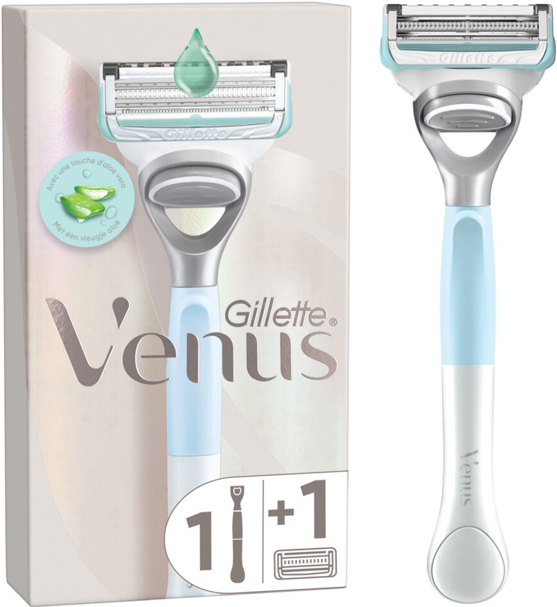 4x Gillette Venus voor Huid en Schaamhaar Scheersysteem en 1 Scheermesje 1 set