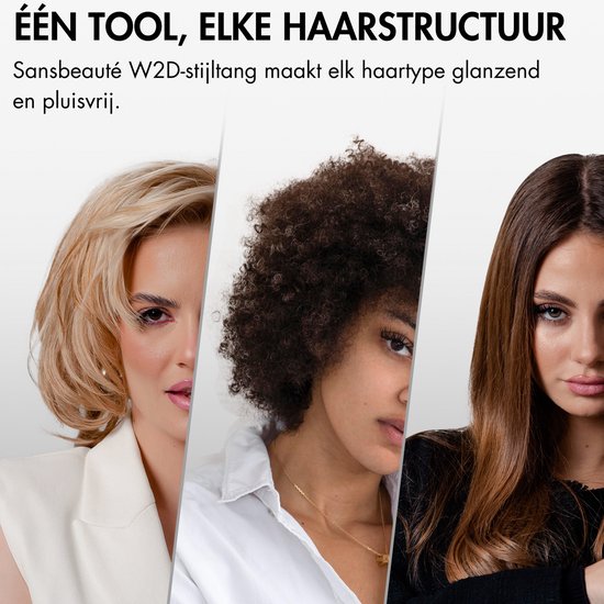 Fer à lisser Sansbeauté® Sanstraight Wet-to-Dry - 2 en 1 - Sèche-cheveux et Fers à lisser - Coldshot - 80℃ à 140℃ - Lisseur vapeur Alternatief