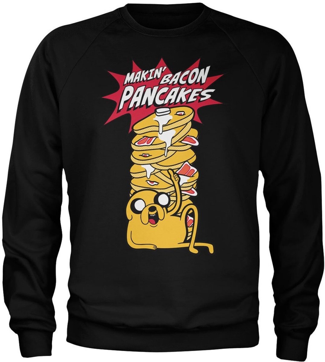 Adventure Time Makin' Bac-on -pannenkoeken-sweatshirt, zwart