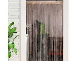 Muggenhor - Deurgordijn - 100x200 cm - Woondecoratie - met zilverdraad - Pailletten deurgordijn, slaapkamergordijn, woonkamerscheidingswand (goud)