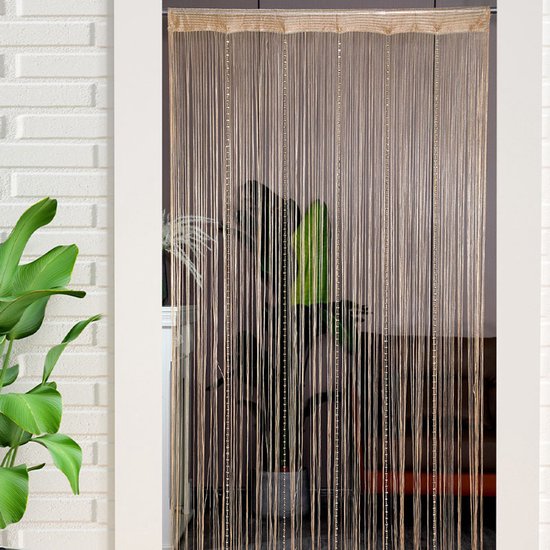 Muggenhor - Deurgordijn - 100x200 cm - Woondecoratie - met zilverdraad - Pailletten deurgordijn, slaapkamergordijn, woonkamerscheidingswand (goud)