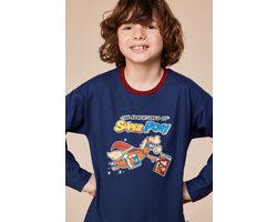 Woody pyjama jongens/heren - donkerblauw - pony - 252-10-PLU-S/893 - maat 140
