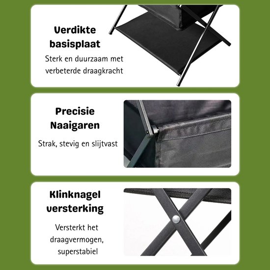 3-laags opvouwbaar campingopbergrek - draagbare buitenorganizer - Plank voor picknicks - Barbecue opbergrek - Multifunctionele plank — afbeelding 3