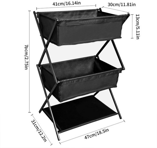 3-laags opvouwbaar campingopbergrek - draagbare buitenorganizer - Plank voor picknicks - Barbecue opbergrek - Multifunctionele plank — afbeelding 2