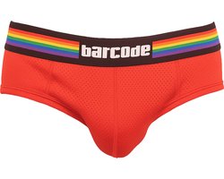 Barcode Berlin Backless Brief Pride Red - MAAT L - Erotisch Heren Ondergoed - Slip voor Man - Sexy mannen Slip
