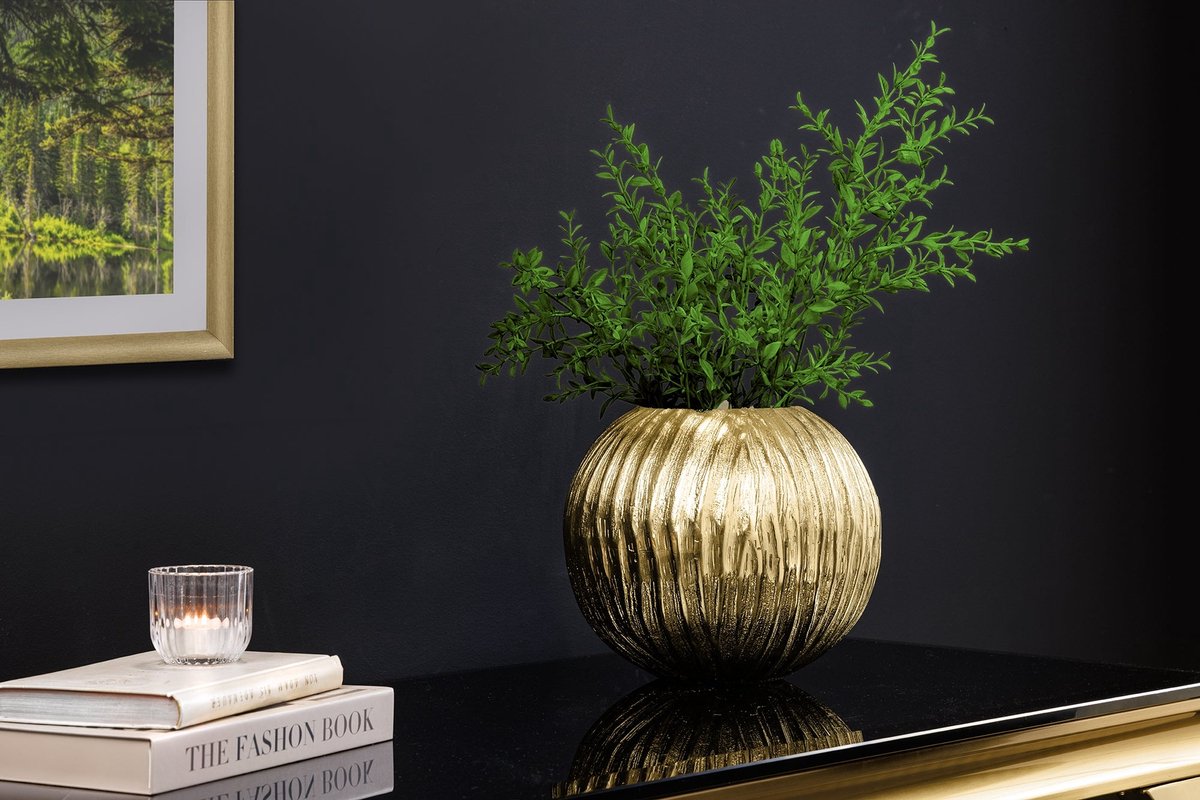 Moderne vaas ELEGANCE 25cm goud antiek gehamerd design - 44840