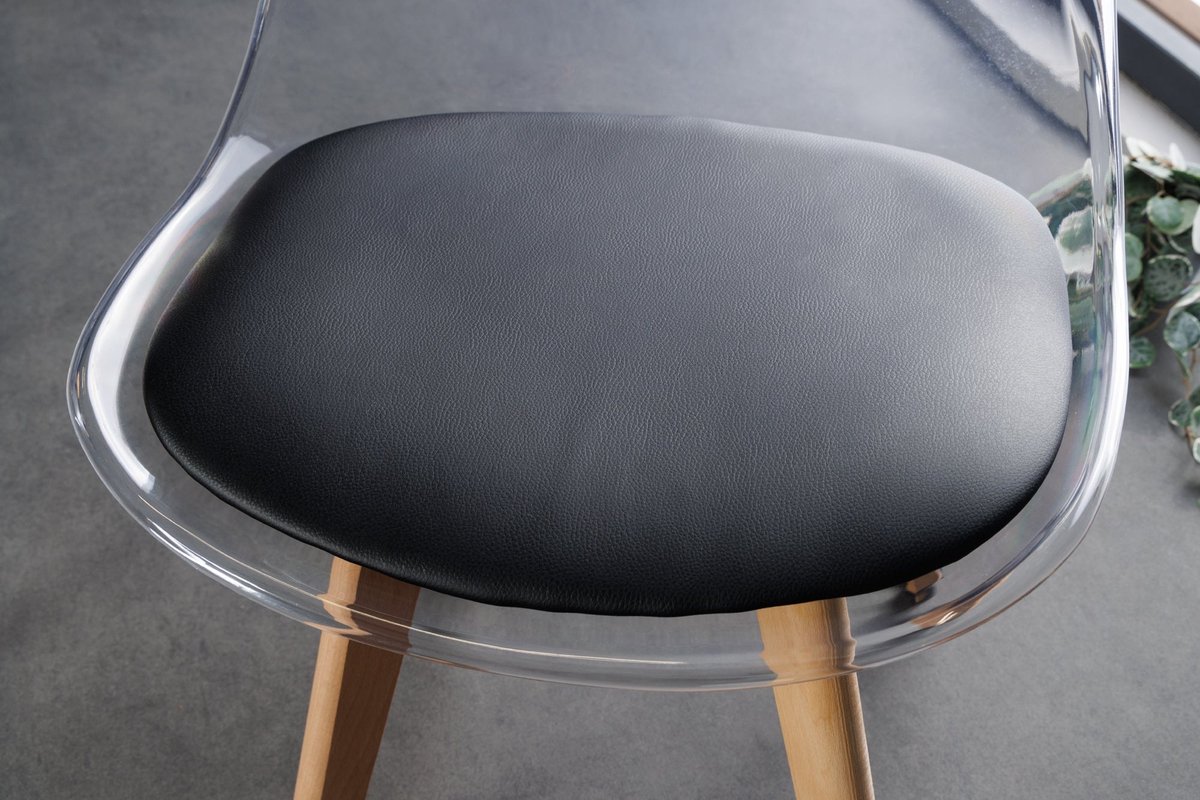 Invicta Interior Design Stoel SCANDINAVIA MEISTERSTÜCK transparant zwart kunststof beukenhout naturel - 44165 Zie omschrijving