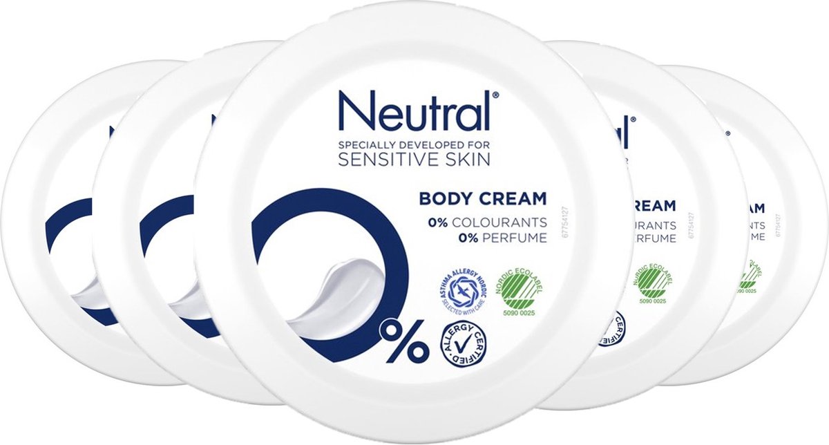 Neutral Bodycreme - Voordeelverpakking 5 x 250 ml - Met Glycerine en Jojoba Olie