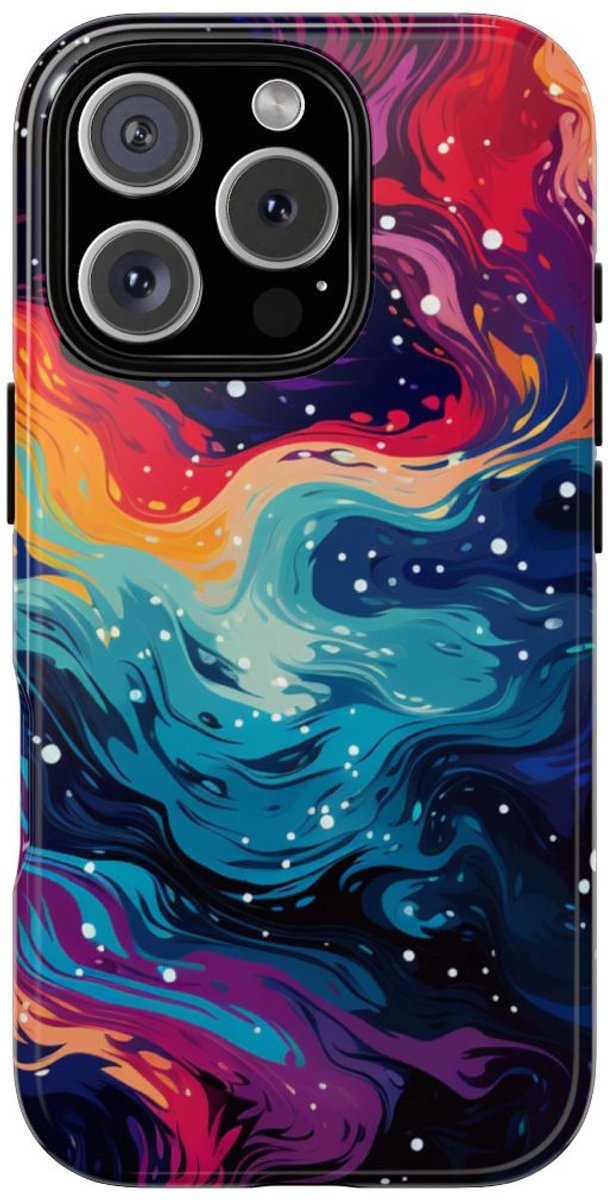 Kleurrijk Abstract Galaxy Patroon – Telefoonhoesje Geschikt voor iPhone 16 Pro