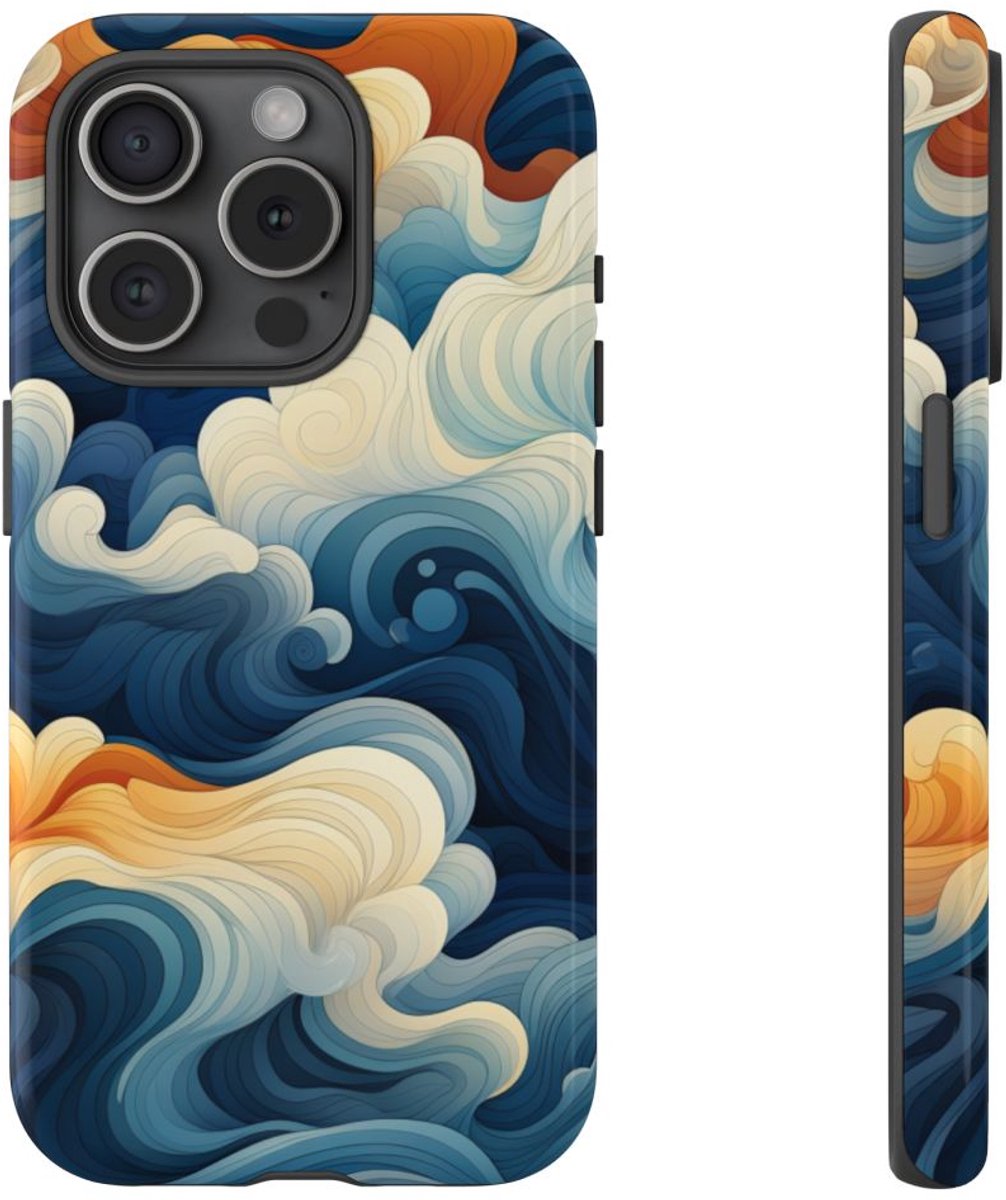 Abstracte Golvende Patronen – Telefoonhoesje Geschikt voor iPhone 15 Pro