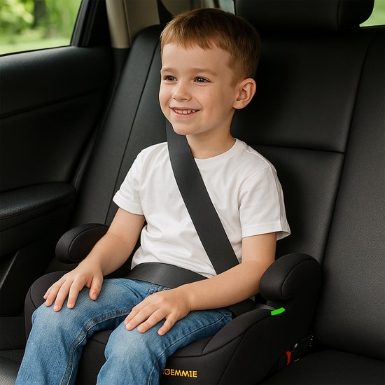Oemmie Zitverhoger - Autozitje - Kinderzitje - Autostoelverhoger - Booster Seat - 125-150 cm - Met Armleuning - Zacht Schuim - Zwart van Merkloos — afbeelding 2