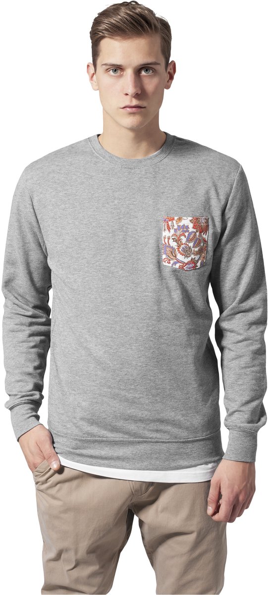 Urban Classics Contrast Pocket Sweater/trui XS Grijs