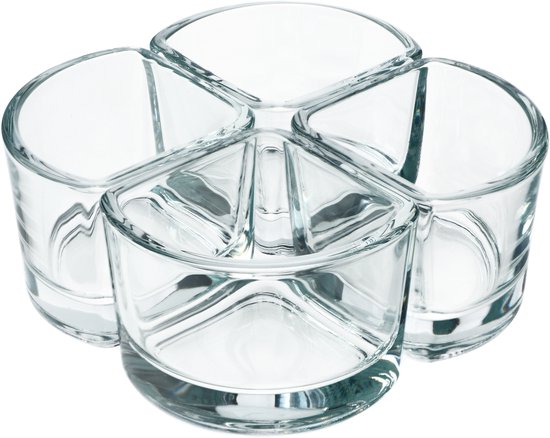 KADAX Glazen schaaltjes, snackschalen van transparant glas, dipschalen