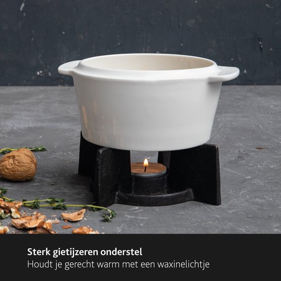 Boska Cheese Baker - Ovenschaal met onderstel - voor Camembert - Kaas fondue - Wit van Boska — afbeelding 3