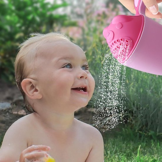 Douche beker - Douchebeker - haarspoelbeker voor baby's - Shampoo spoelbeker voor in bad - Baby Haar Cut Spoeler ter - Beschermt ogen en gezicht - Badgieter - Roze - Voor Kids Toddler Body Washing van Merkloos — afbeelding 2