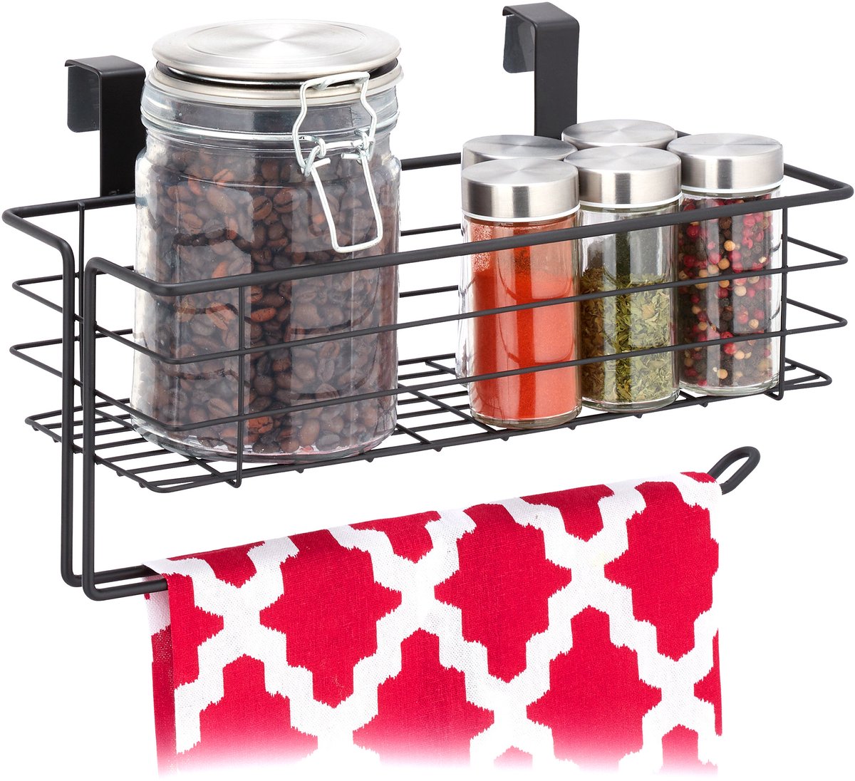 5x hangmand metaal - draadmand - kastdeur - opbergmandje - kastmand - organizer