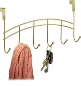 Relaxdays 4x deurkapstok -manteau de porte - porte-manteau suspendu - porte de porte-manteaux - crochets de suspension - 6 crochets