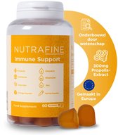 Nutrafine Immunity Boost – Multivitamine - Ondersteunt Immuunsysteem - Propolis, Echinacea, Rozenbottel, Vitamine D, B6 & Zink – 60 Gummies – Voor Kinderen & Volwassenen – Suikervrij met Sinaasappelsmaak