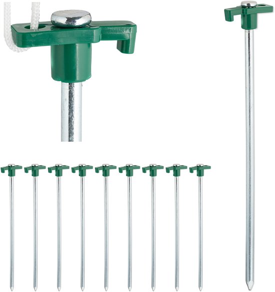 Relaxdays 20x grondpen groen - rotspen - tentharingen - rotsharing - grondanker van Relaxdays — afbeelding 2