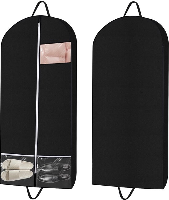 Kostuumtas Kledingzak 5-pack Kledingtassen Reistassen Met 4 Inzetstukken En 4 Zakken Kledingtas Voor Het Ophangen Van Kleding Jassen Shirts Jurken Kledinghoes voor Reizen (Color : White, Size : 60