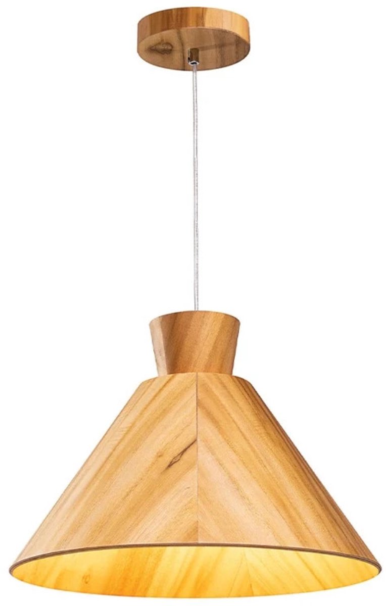 Accord Houten LED Hanglamp Conical | 1X E27 Max 40W | Teak