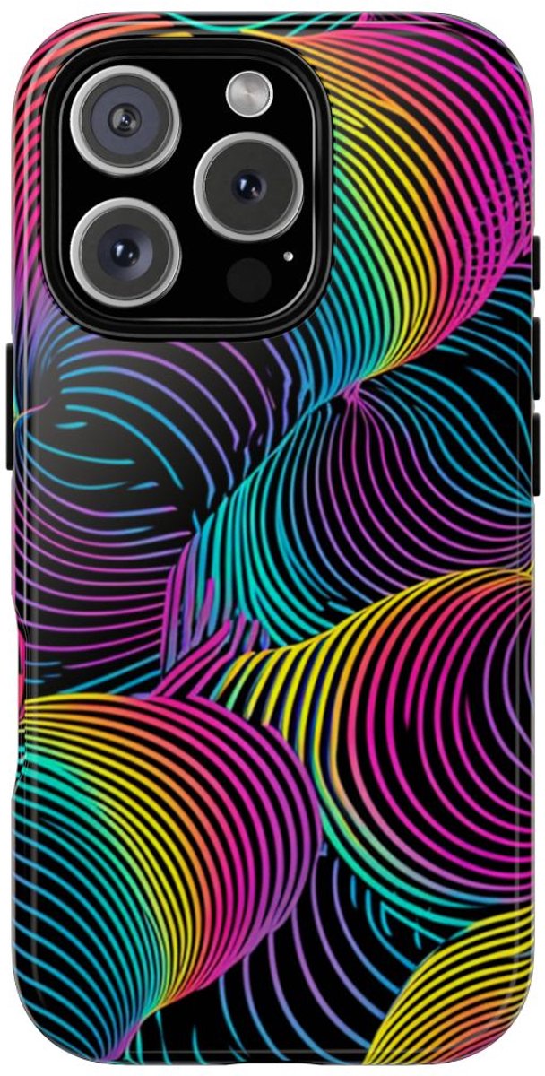 Kleurrijk Psychedelisch Optisch Patroon – Telefoonhoesje Geschikt voor iPhone 16 Pro