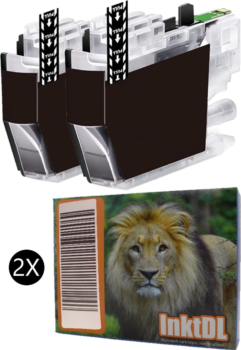 Image of Huismerk geschikt voor Brother LC-421 XL Inktcartridges - Multipack 2X Zwart - DCP-J1050DW - DCP-J1140DW - MFC-J1010DW