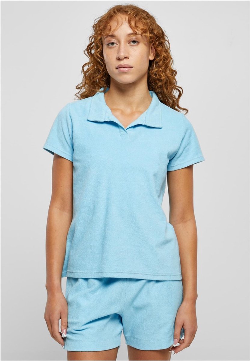 Urban Classics Towel Polo Top L Blauw