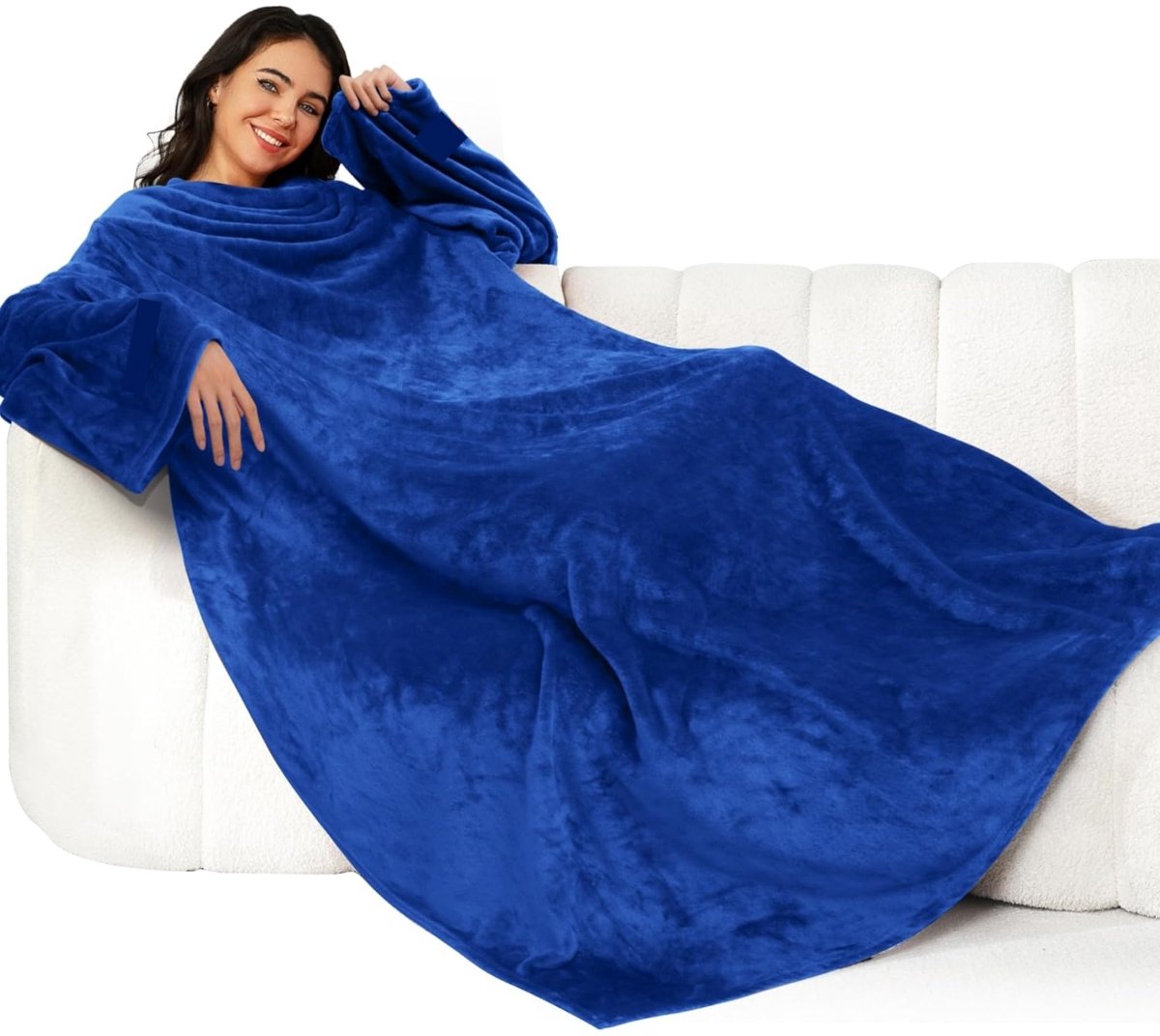 Deken met Mouwen - Fleece Deken Zachte en Warme, Deken met Mouwen voor Dames en Heren, Wearable Blanket Bespaar op Verwarmingskosten