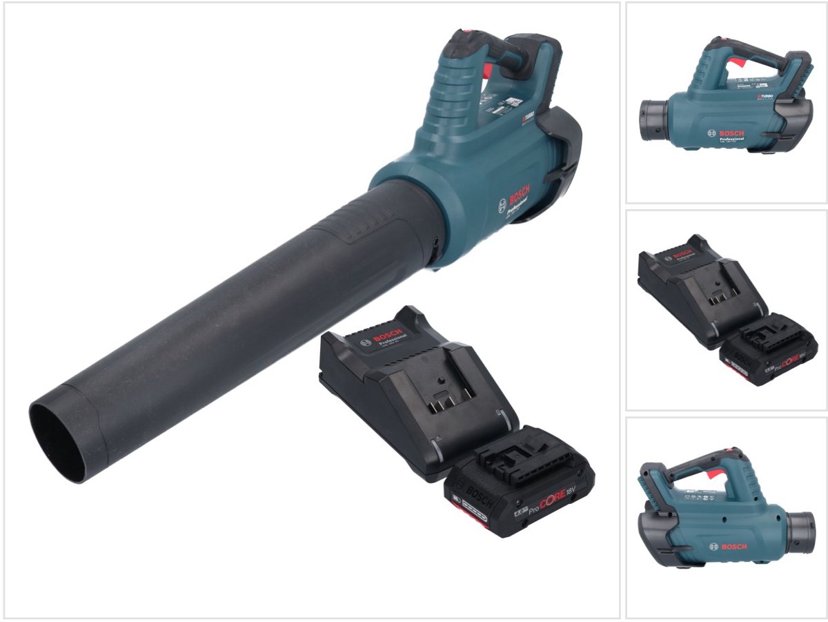 Bosch GBL 18V-750 Professionele accubladblazer 18 V BITURBO Brushless + 1x ProCORE accu 4.0 Ah + lader